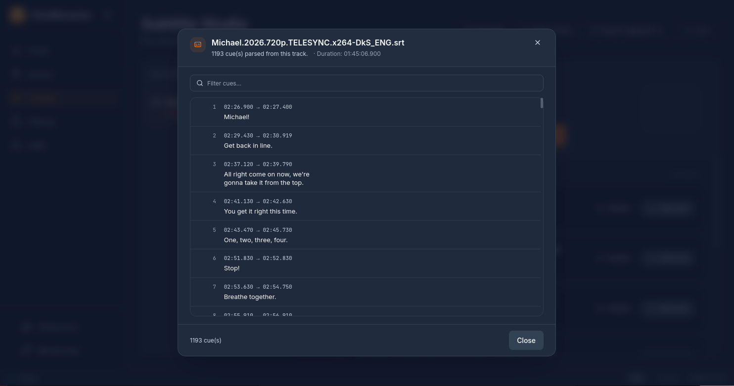 Subtitle viewer